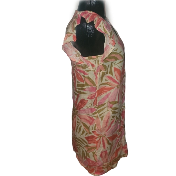 Nicole Miller Floral Print 100% Linen Shift Dress Sz.XS - Picture 4 of 7